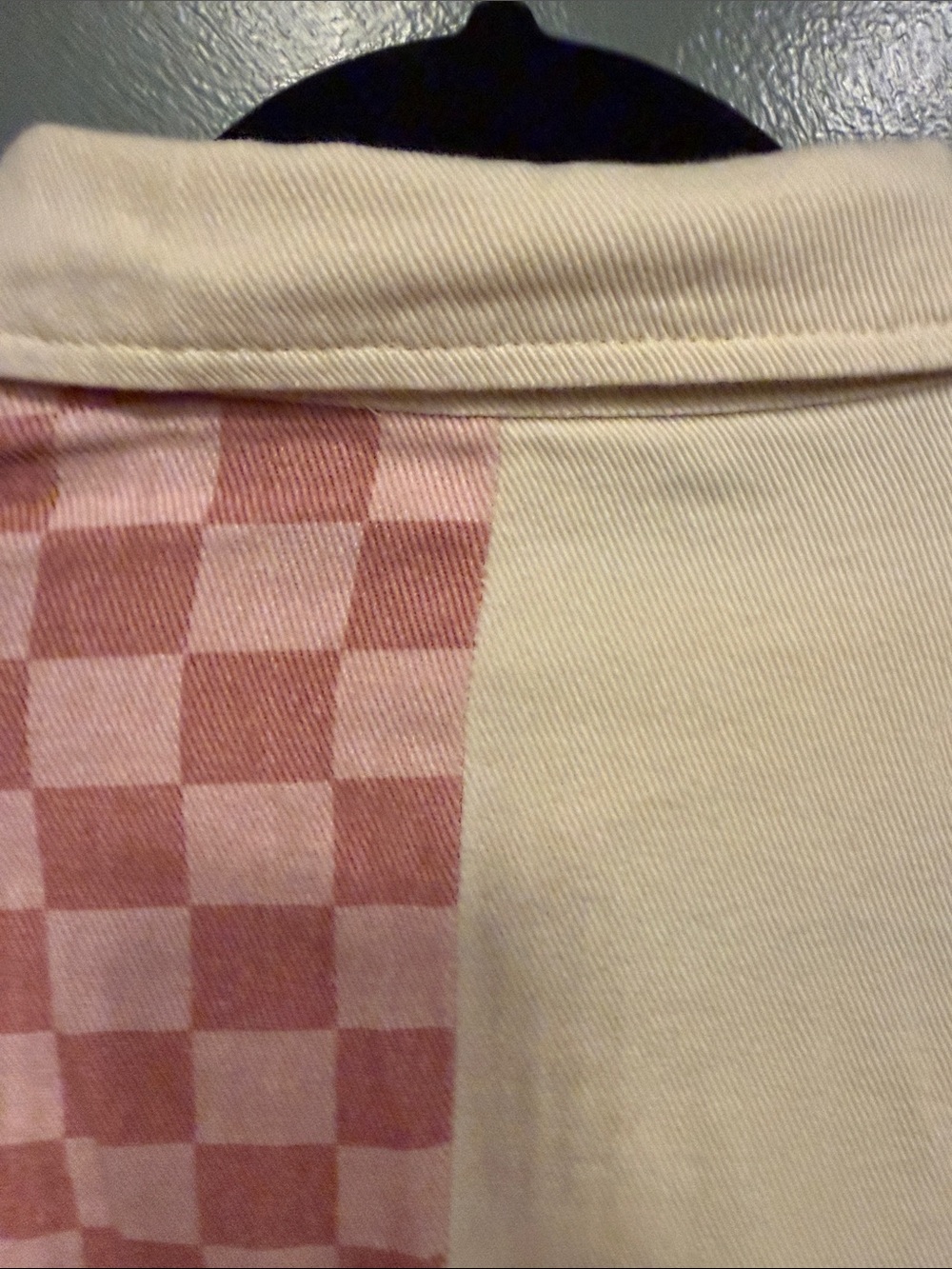 BiBi Pink & Cream Checker Contrast snap-Up Shirt/jacket - Picture 9 of 10